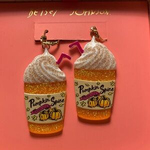 Betsey Johnson Pumpkin Spice Latte Earrings